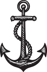 Maritime Heritage Symbol Anchor Rope Vector Design Seafarers Pride Emblem Ship Anchor with Rope Graphic