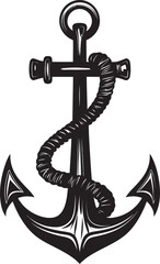 Vintage Nautical Symbol Anchor Rope Vector Design Maritime Legacy Icon Ship Anchor with Rope Graphic