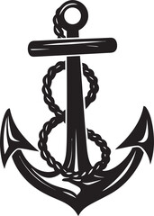 Coastal Explorer Logo Anchor and Rope Vector Emblem Sailors Pride Badge Ship Anchor with Rope Vector Icon