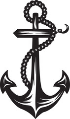 Retro Seafaring Emblem Anchor and Rope Vector Emblem Nautical Heritage Symbol Ship Anchor with Rope Vector Icon