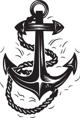 Sailors Legacy Emblem Anchor Rope Vector Logo Maritime Tradition Symbol Ship Anchor with Rope Vector Graphic