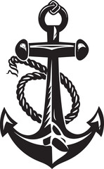 Vintage Nautical Insignia Ship Anchor with Rope Vector Graphic Oceanic Heritage Emblem Anchor Rope Vector Design