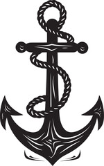 Nautical Excellence Icon Anchor Rope Vector Graphic Seafarers Pride Symbol Ship Anchor with Rope Vector Design