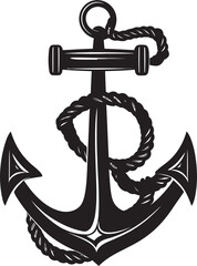 Oceanic Heritage Icon Anchor Rope Vector Graphic Nautical Tradition Emblem Ship Anchor with Rope Vector Design