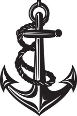 Sailors Pride Emblem Anchor Rope Vector Design Maritime Excellence Symbol Ship Anchor with Rope Vector Logo