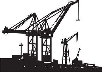 Seaport Infrastructure Logo Crane Vector Graphic Dockside Crane Symbol Port Crane Vector Design