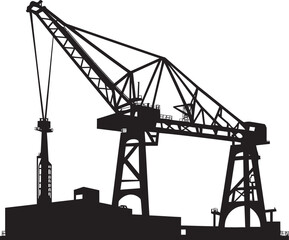 Dockyard Crane Dynamics Crane Vector Logo Harbor Logistics Solutions Port Crane Graphics