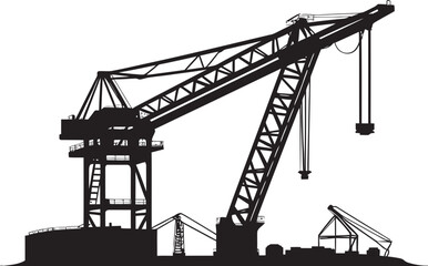 Harbor Crane Dynamics Emblem Port Crane Icon Container Handling Terminal Symbol Shipping Port Crane Design