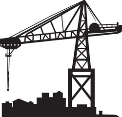 Dockside Port Operations Symbol Port Crane Emblem Seaport Logistics Solutions Shipping Crane Design