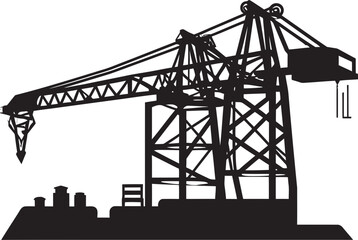 Maritime Cargo Handler Icon Port Crane Vector Graphic Seaport Logistics Symbol Shipping Port Crane Design