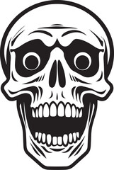 Frightening Skeleton Graphic Shocked Vector Design Chilling Surprise Symbol Startled Skeleton Emblem
