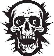 Petrifying Skeletal Symbol Shocked Vector Design Bone Chilling Emblem Startled Skeleton Icon