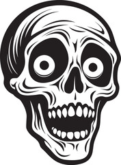 Bone Chilling Emblem Startled Skeleton Icon Terrifying Surprise Logo Shocked Vector Graphic