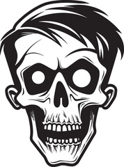 Terrifying Surprise Logo Shocked Vector Graphic Spooky Skeleton Icon Startled Vector Design