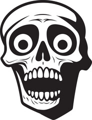 Startling Skeleton Symbol Shocked Vector Logo Design Petrifying Skeletal Icon Startled Vector Graphic