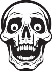 Frightening Skeleton Badge Startled Vector Emblem Chilling Surprise Symbol Shocked Skeleton Logo