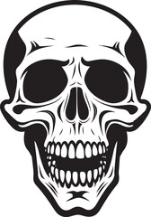 Dreadful Skeletal Icon Startled Vector Graphic Haunting Surprise Badge Shocked Skeleton Design