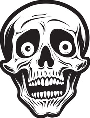 Bone Chilling Surprise Logo Shocked Skeleton Graphic Terrifying Skeletal Icon Startled Vector Design