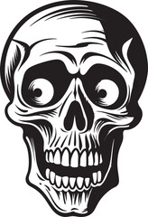 Haunting Skeleton Logo Shocked Vector Design Frightening Surprise Symbol Startled Skeleton Vector Graphic