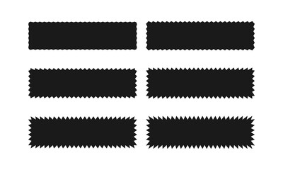 Zigzag Edge Rectangular Banner Icon Set