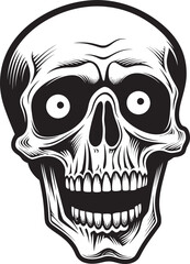 Chilling Surprise Emblem Shocked Skeleton Vector Icon Skeleton Horror Symbol Bone Chilling Vector Logo