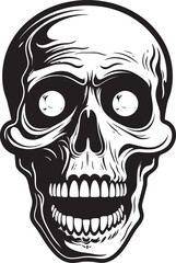 Grim Skeleton Symbol Startled Vector Logo Eerie Surprise Emblem Shocked Skeleton Vector Graphic