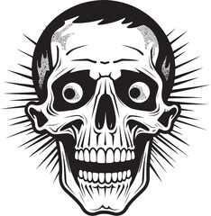 Fototapeta premium Terrifying Surprise Symbol Shocked Skeleton Vector Logo Spooky Skeletal Emblem Bone Chilling Vector Graphic