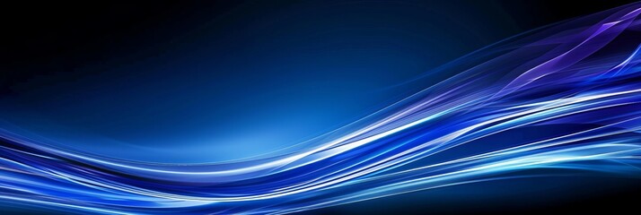 Abstract blue and purple waves on dark background for contemporary modern design concepts