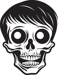 Skeleton Horror Icon Bone Chilling Vector Logo Dreadful Surprise Emblem Startled Skeleton Vector Graphic