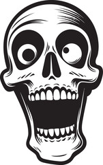 Terrifying Skeleton Symbol Shocked Vector Graphic Surprised Bone Structure Emblem Petrifying Vector Logo