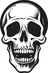 Creepy Skeletal Graphic Startled Skeleton Vector Design Spooky Surprise Emblem Shocked Vector Logo