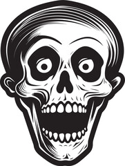 Eerie Surprise Icon Startled Skeleton Vector Design Startled Surprise Emblem Shocked Vector Graphic