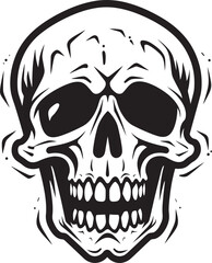 Dreadful Skeleton Emblem Petrifying Vector Design Surprised Skeletal Symbol Shocked Vector Graphic