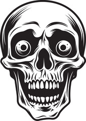 Grim Skeleton Symbol Bone Chilling Vector Logo Haunting Surprise Icon Startled Skeleton Vector Graphic
