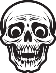 Chilling Surprise Icon Startled Skeleton Vector Design Frightening Skeleton Emblem Bone Chilling Vector Logo