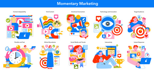 Momentary Marketing set. Vector illustration.