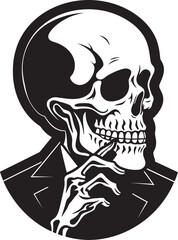 Ghostly Goodies Skeleton Enjoying Soft Ice Cream Icon Frosty Frights Soft Ice Cream with Skeleton Vector Logo