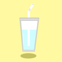 illustration of a drink in a glass with a straw