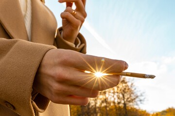 hand of person with cigarette