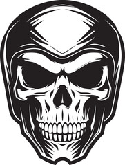SkullGuard Helmeted Skull Logo Design BoneDefender Vector Icon with Skull in Helmet