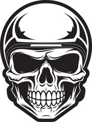 HelmKnight Skull Wearing Helmet Icon Design SkeleSentinel Vector Icon with Helmeted Skull