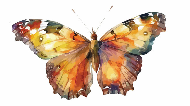 watercolor illustrations depicting bright butterflies