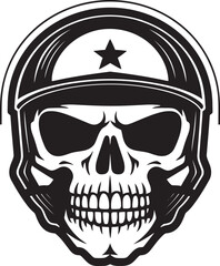 HelmDefender Helmeted Skull Icon Graphic SkeleSentinel Vector Icon with Skull in Helmet