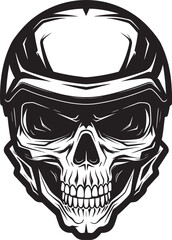 HelmGuardian Helmeted Skull Icon Graphic SkeleHerald Vector Icon with Skull in Helmet