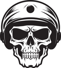 SkullGuard Vector Logo with Skull in Helmet HelmGuardian Helmeted Skull Icon Graphic