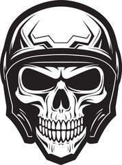 Skull Sentinel Skull Wearing Helmet Icon Design HelmHerald Vector Logo with Helmeted Skull