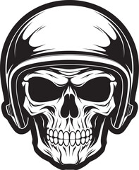 SkeleHerald Vector Icon with Skull in Helmet SkullSafe Helmeted Skull Logo Design