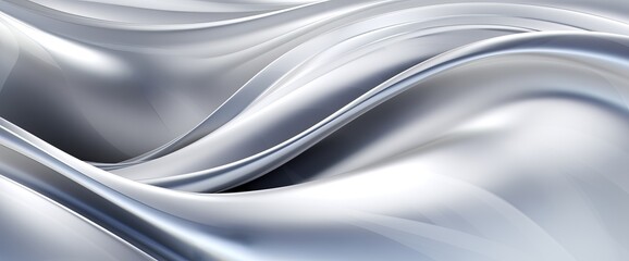 Shiny Metallic Background, Realistic Pattern Style, Silver Surface, Curved Wire Swirls
