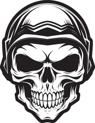 Skeletal Sentry Vector Logo with Helmeted Skull HelmKnight Skull Wearing Helmet Graphic Icon