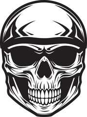 Fototapeta premium SkeleGuardian Vector Icon with Skull in Helmet BoneKnight Helmeted Skull Logo Design